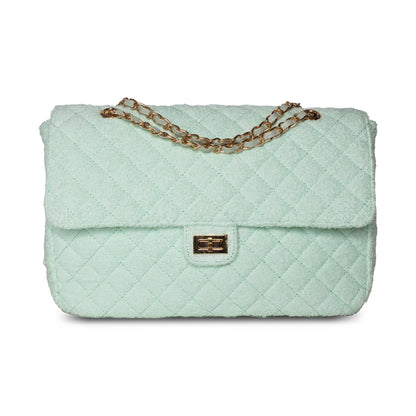 Beach Haus Medium Shoreline Flap in sea glass green, featuring a stylish flap design with a textured fabric finish.