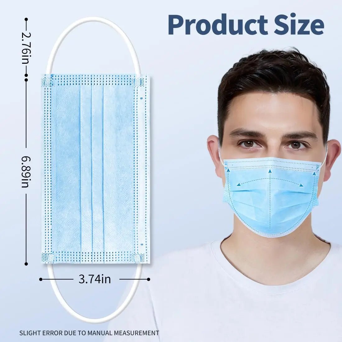 GTT 50/100Pcs Disposable Face Mask individually packaged 3 Ply breathable Earloop Protective Mask for Home School Office Outdoor - BACKUPMYFILESNOW