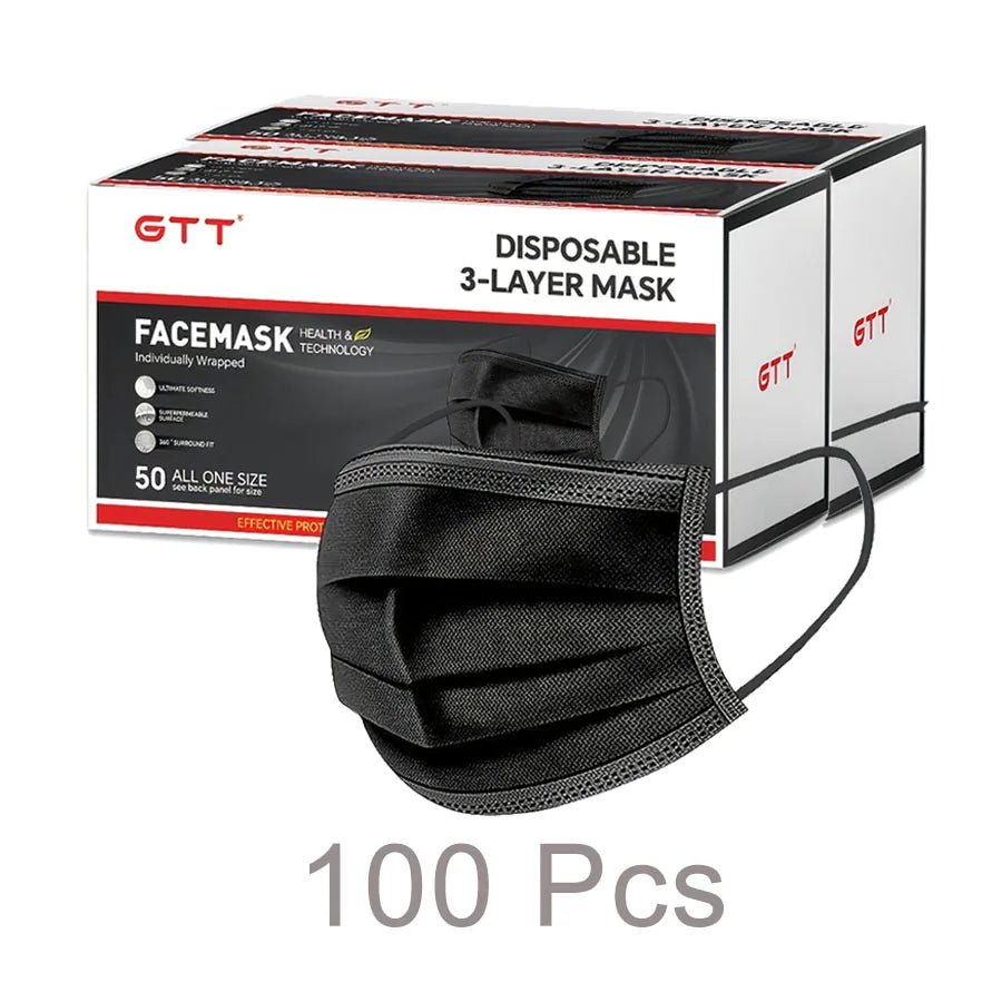 GTT 50/100Pcs Disposable Face Mask individually packaged 3 Ply breathable Earloop Protective Mask for Home School Office Outdoor - BACKUPMYFILESNOW