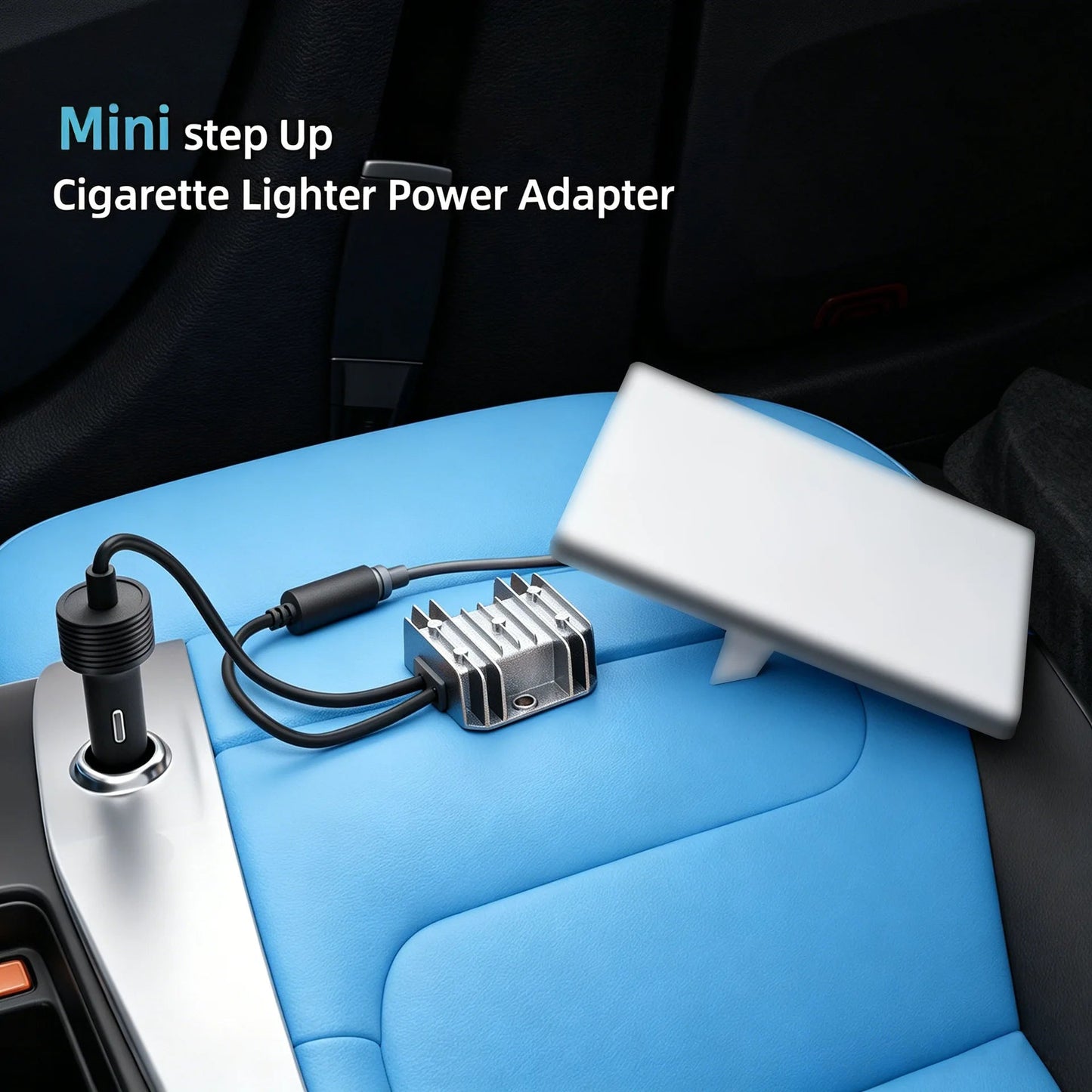 Starlink mini cable car power converter adapter with DC female connector and cigarette lighter plug, used as car charger for RV.