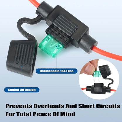 Starlink Mini O-Ring to DC Female step-up boost converter for 12V/24V to 30V, 3.5A car power supply with fuse cable, black.