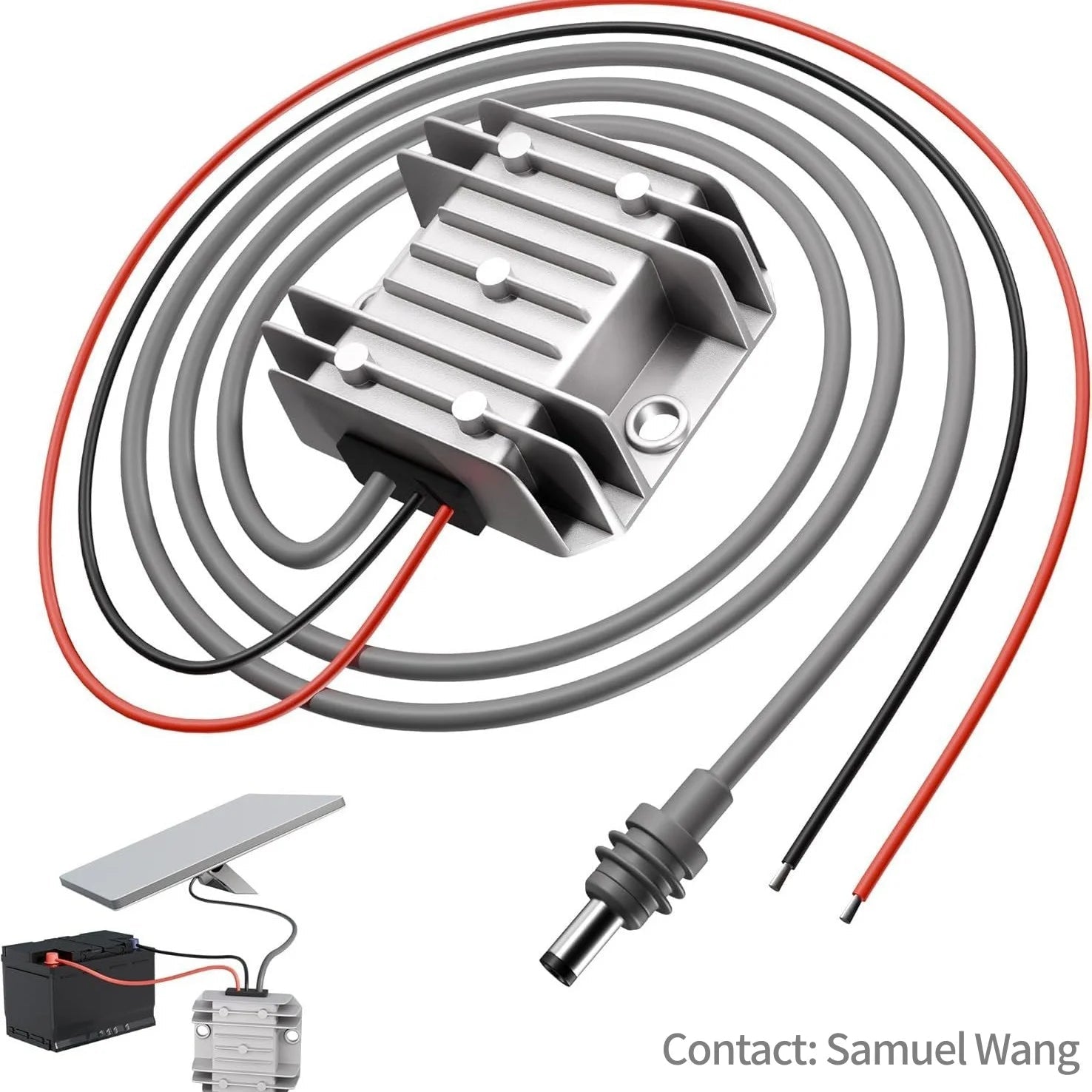 Starlink Mini DC male cable boost converter, waterproof, 12V/24V to 30V, 3.5A car RV power supply adapter, black color.