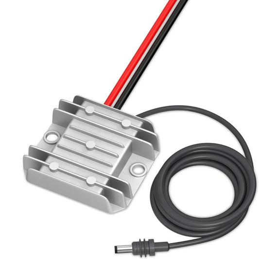 Starlink Mini DC male cable boost converter, waterproof 12V/24V to 30V power supply adapter for car and RV use.