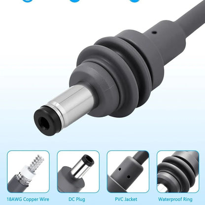 Starlink Mini DC male cable with waterproof boost converter, 12V/24V to 30V, 3.5A car and RV power supply adapter.