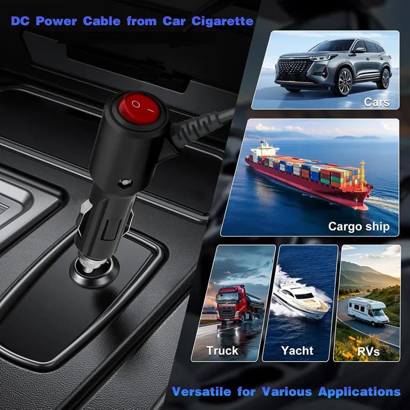 Starlink Mini Car Cigarette Lighter Booster Power Cord in black, 2m, designed for vehicle power enhancement by Guangzhou Chuangze Digital