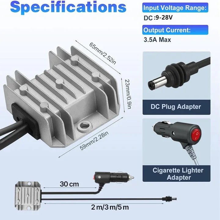 Starlink Mini Car Cigarette Lighter Booster Power Cord from Guangzhou Chuangze Digital Technology Co., Ltd., black 2-meter cable.