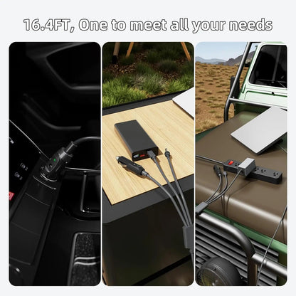 Starlink 3-in-1 waterproof car charger cable with USB-C port for Gen3 and Mini models, 5-meter length, waterproof design.