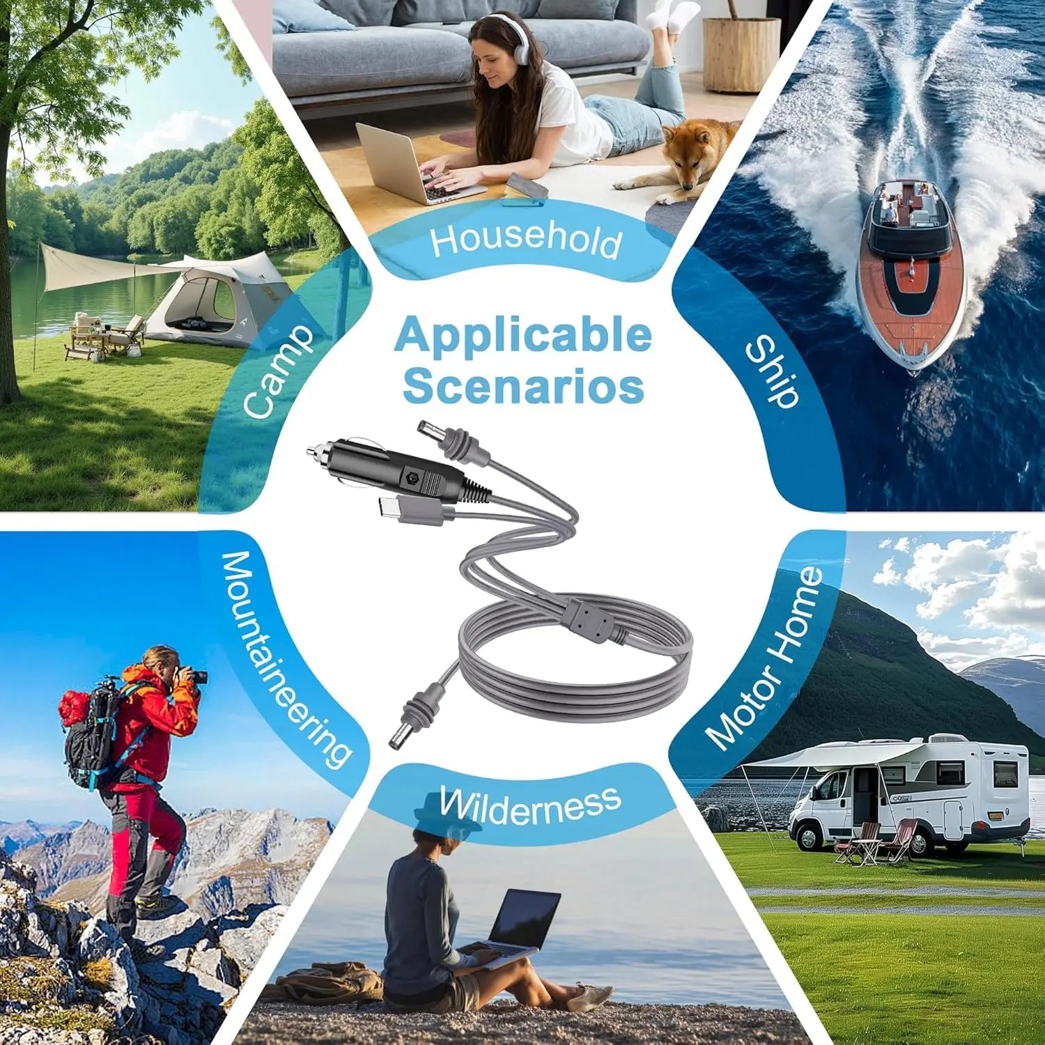 Starlink 3-in-1 Mini Cable by Guangzhou Chuangze Digital, 9.8ft, high-speed 100W USB-C power cable for Starlink accessories.