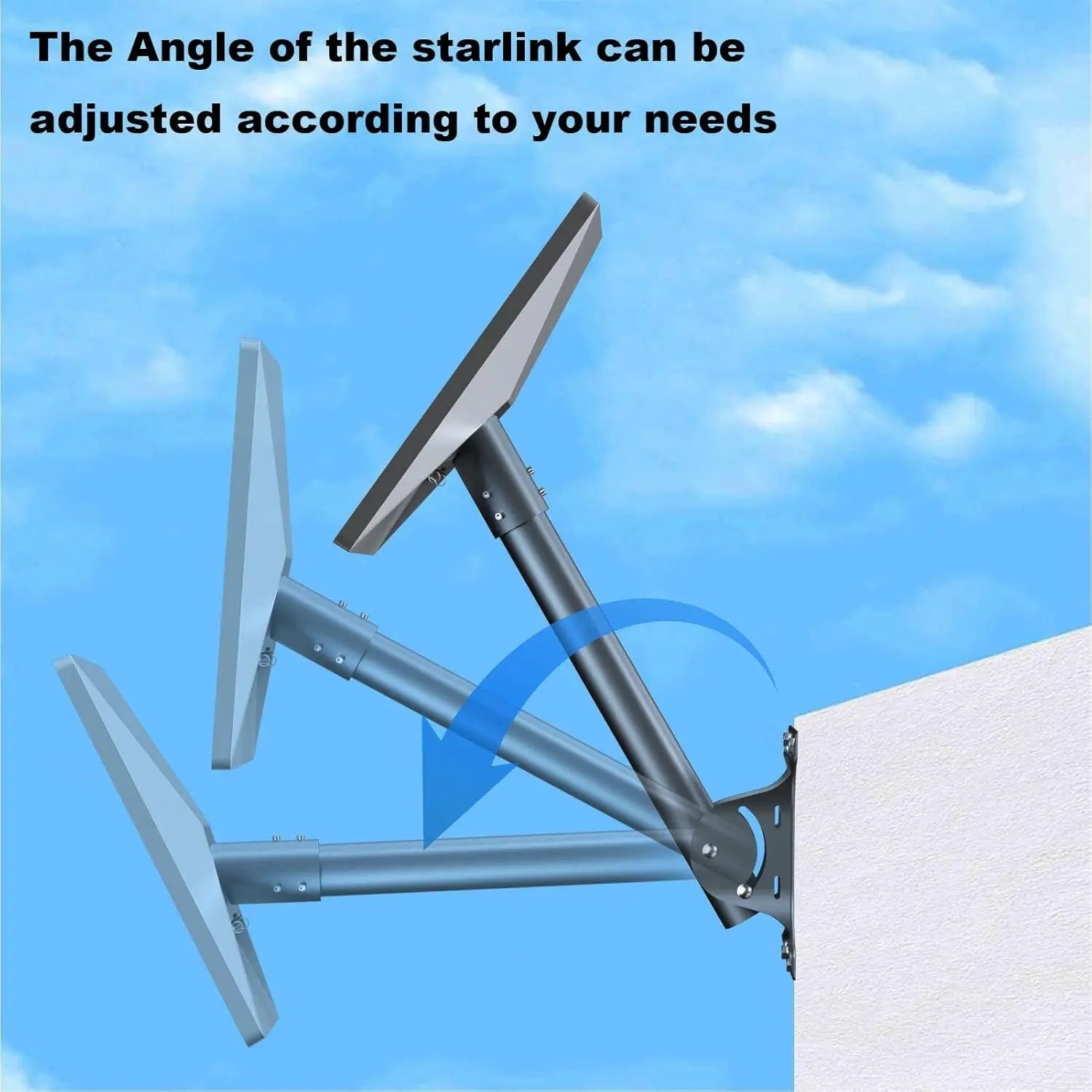 Adjustable Starlink satellite roof mount kit with rectangular dish, pivot stand, by Guangzhou Chuangze Digital Technology Co.