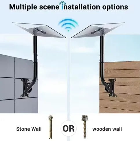 Black metal flat pole adapter bracket for Starlink Gen 3 and V4 satellite antennas, adjustable roof and wall mount accessory.