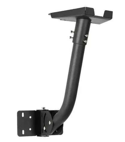 Black metal flat pole adapter bracket for Starlink Gen 3 and V4 satellite antenna, adjustable roof and wall mount stand accessory.