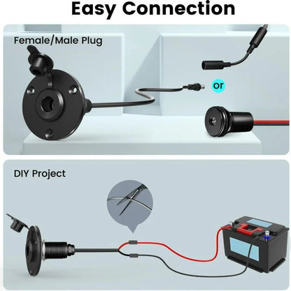 Starlink RV flush mount DC power cable waterproof dust cap for boat, camper van, and vehicle accessories by Guangzhou Chuangze.