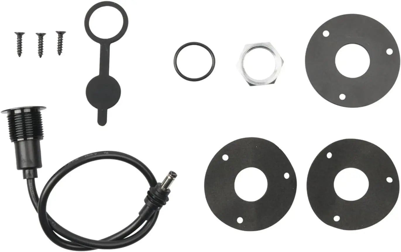 Starlink RV flush mount DC power cable with waterproof dust cap, suitable for camper vans, boats, and vehicle accessories.