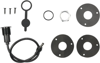 Starlink RV flush mount DC power cable with waterproof dust cap, suitable for camper vans, boats, and vehicle accessories.