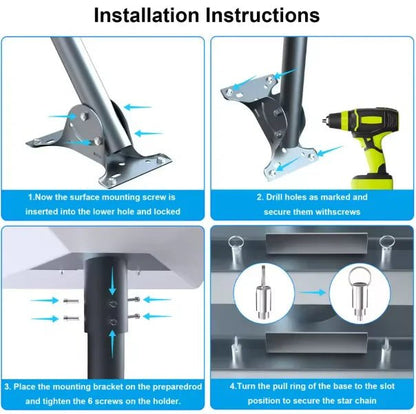 Starlink adjustable rectangular satellite roof mount with pivot for standard dish, black steel construction, by Guangzhou Chuangze Digital Technology