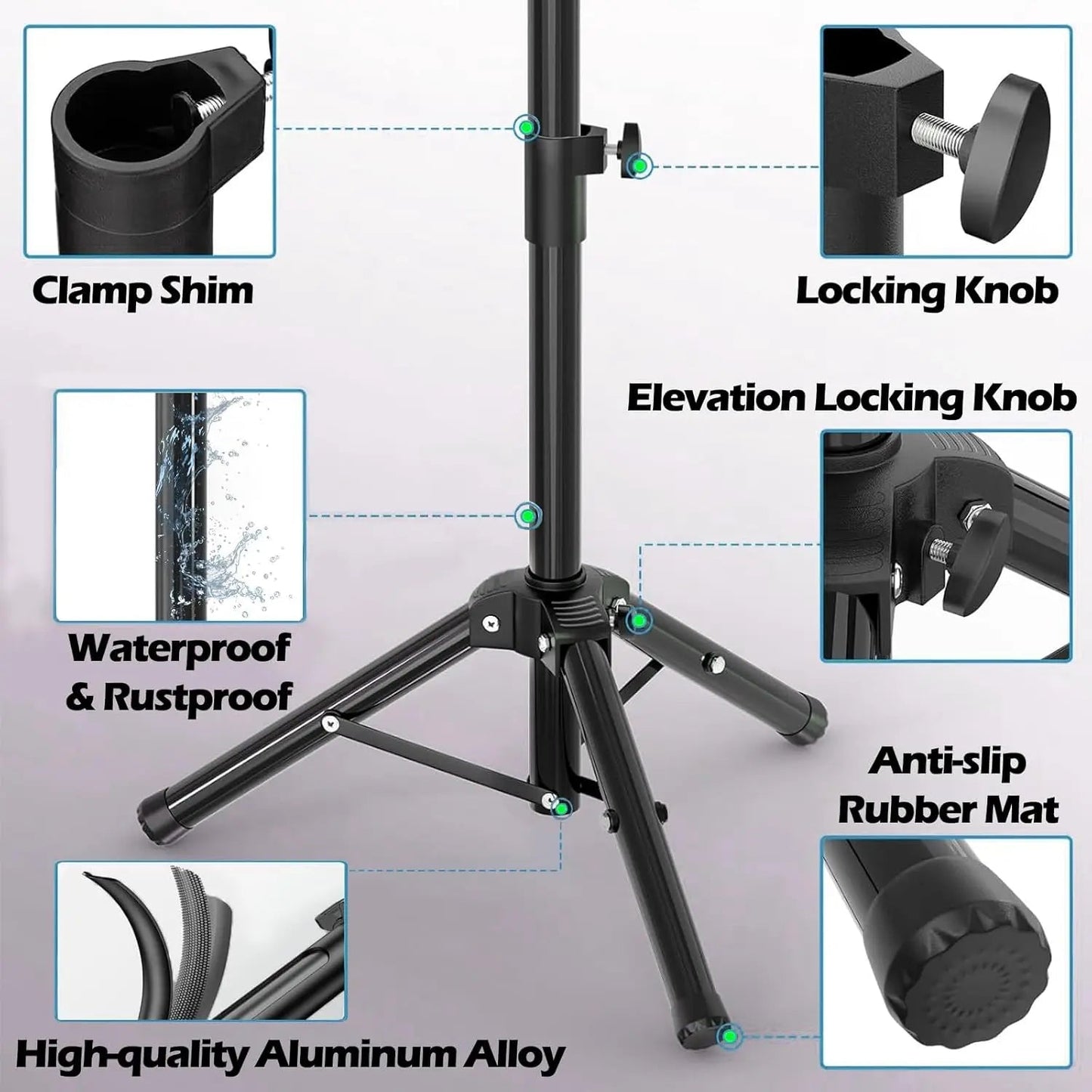 Starlink Gen 3 mount with adjustable tripod stand and adapter, designed for outdoor camping and RV Starlink installation.