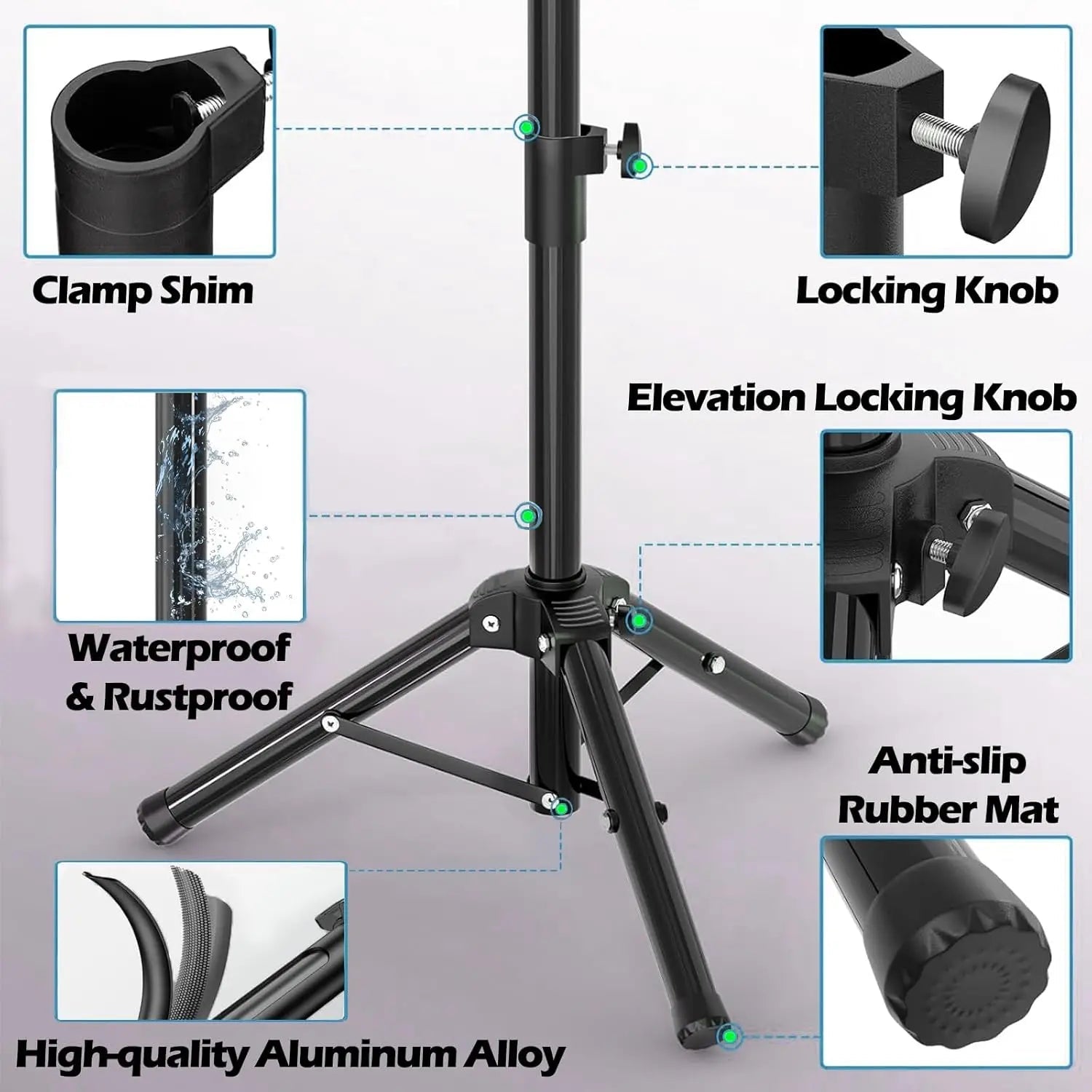 Starlink Gen 3 mount with adjustable tripod stand and adapter, designed for outdoor camping and RV Starlink installation.