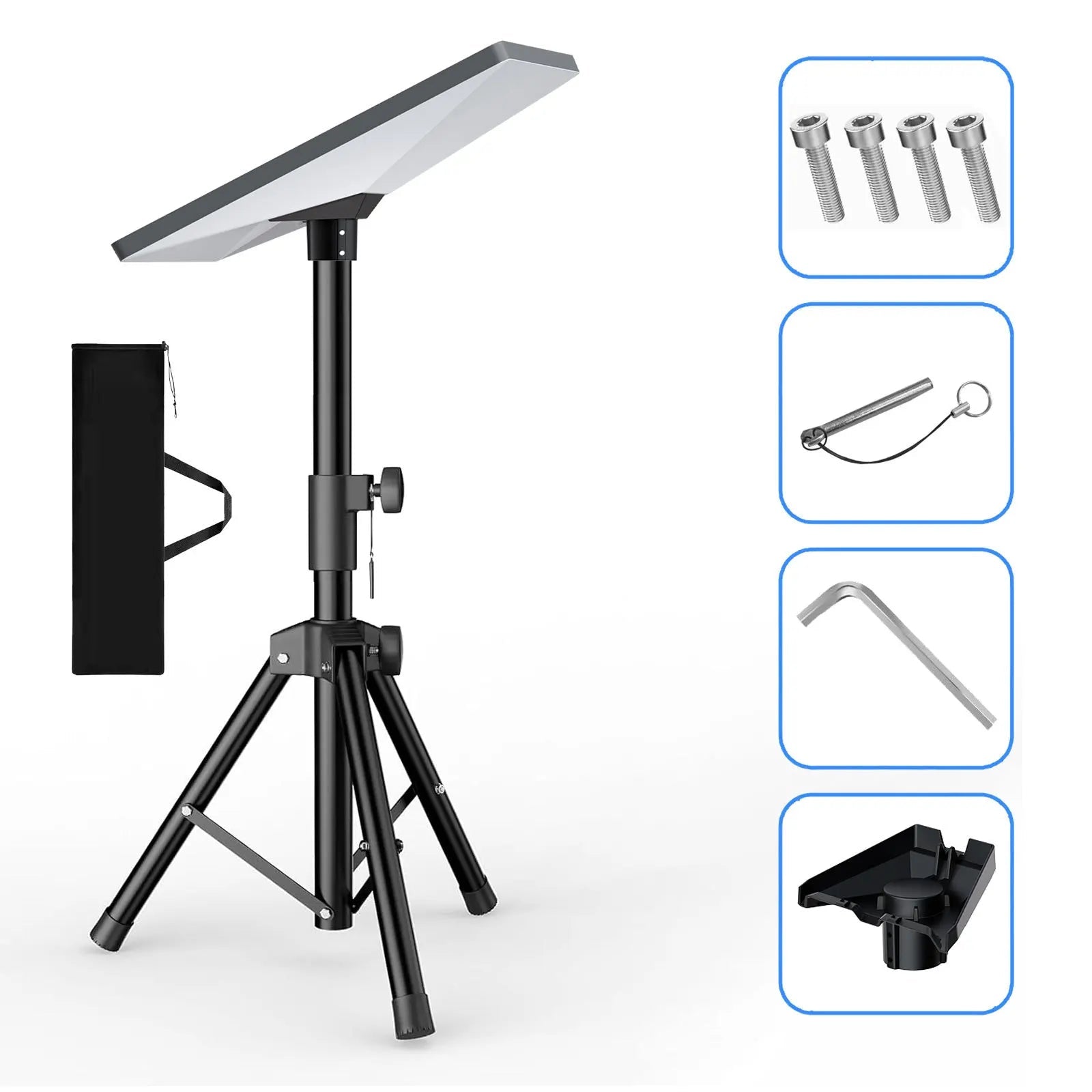 Starlink Gen 3 mount with adjustable tripod stand for outdoor camping RV, compatible with Starlink mounting kit, black color