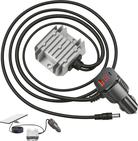 Starlink Mini 10-28V to 30V 3.5A step-up converter with LED display and 16AWG pure copper shielded cable by Guangzhou Chuangze.