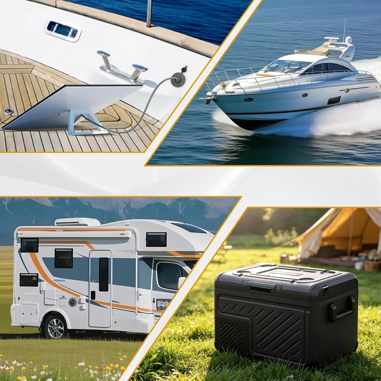 Starlink Mini Aluminum Wall Pass-Through Kit with waterproof external adapter panel for outdoor RV, boat, or van installation.