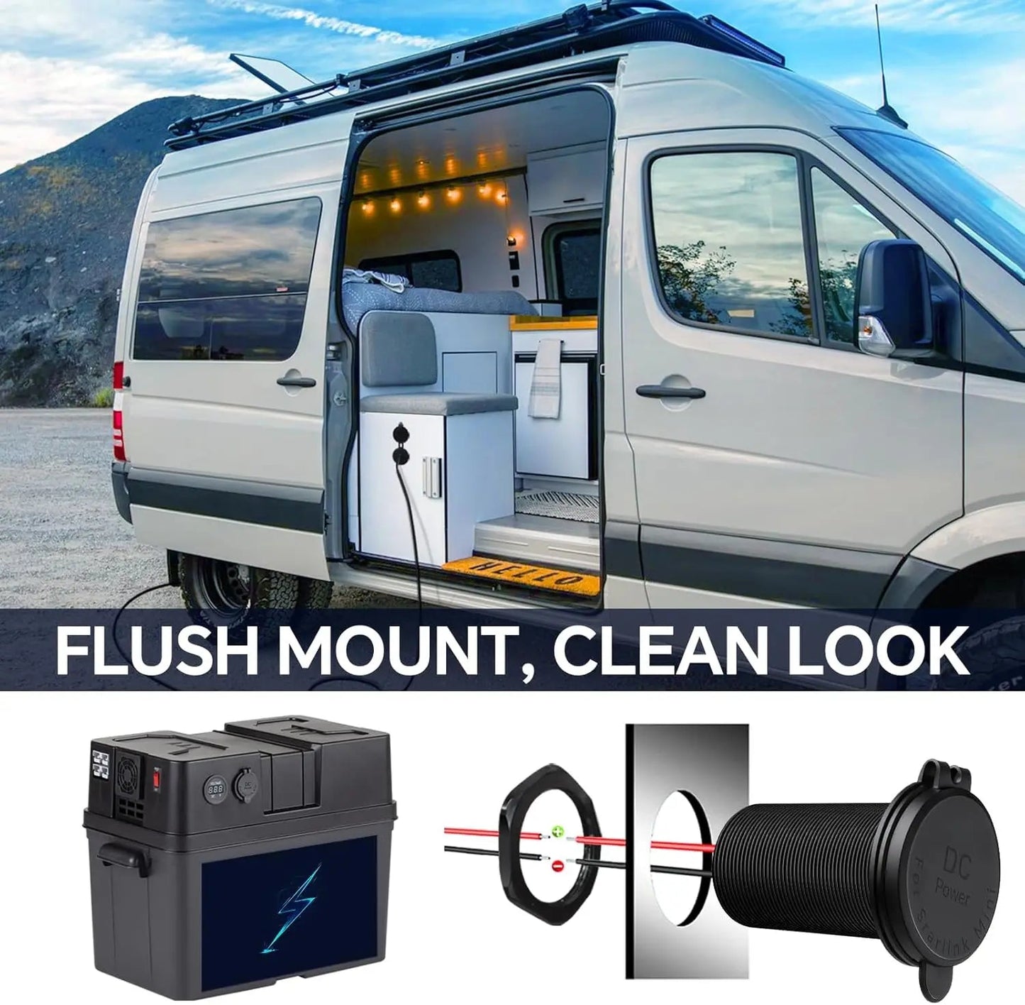 Starlink Mini DC Power Adapter by Guangzhou Chuangze, weatherproof 12-24V to 30V step-up converter with silicone cable for outdoor RV use.