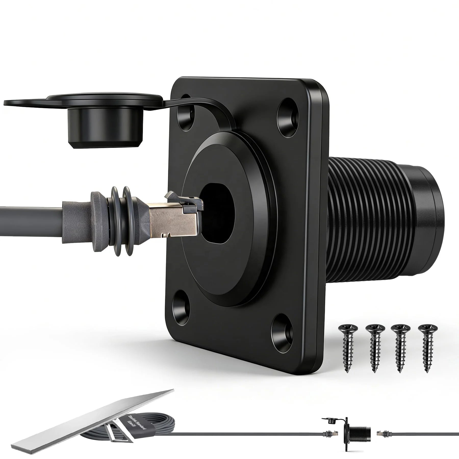 Waterproof Starlink Gen3 RJ45 wall socket by Guangzhou Chuangze, with CAT6 Ethernet female to female aluminum bulkhead connector