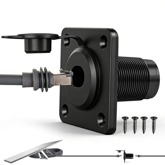 Waterproof Starlink Gen3 RJ45 wall socket by Guangzhou Chuangze, with CAT6 Ethernet female to female aluminum bulkhead connector