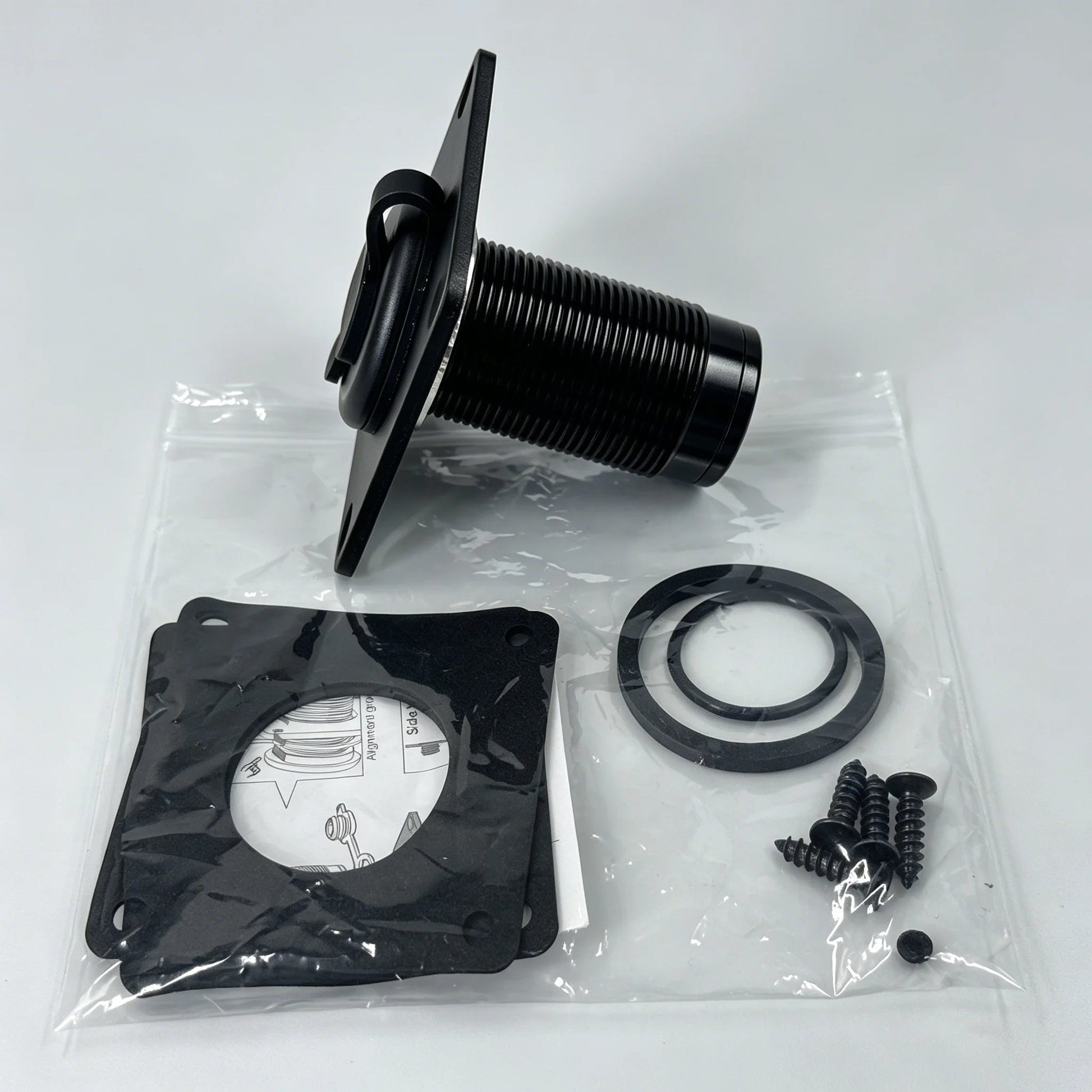 Waterproof RJ45 wall socket for Starlink Gen3, CAT6 Ethernet female to female connector, aluminum bulkhead panel, black finish.