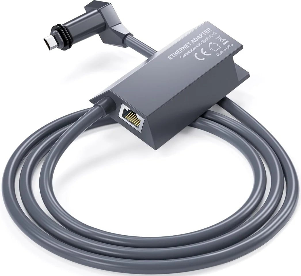 Starlink Gen 2 Ethernet adapter by Guangzhou Chuangze Digital Technology, dark grey plug-and-play dongle for stable router connection