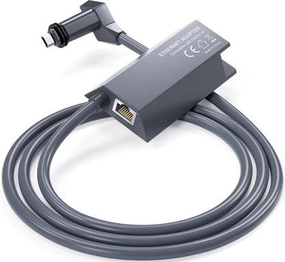 Starlink Gen 2 Ethernet adapter in dark grey, plug-and-play design for stable, fast connection with Starlink routers.