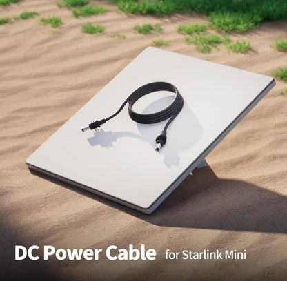 18AWG pure copper waterproof Starlink DC power cable, 5 meters, male to male, weather-resistant replacement line.