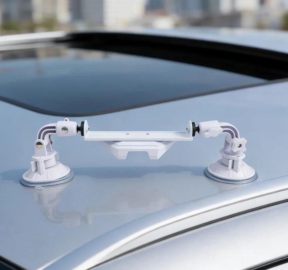 Starlink 360-degree swivel suction cup car mount holder with strong adhesive vacuum for vehicle windshield and outdoor use.