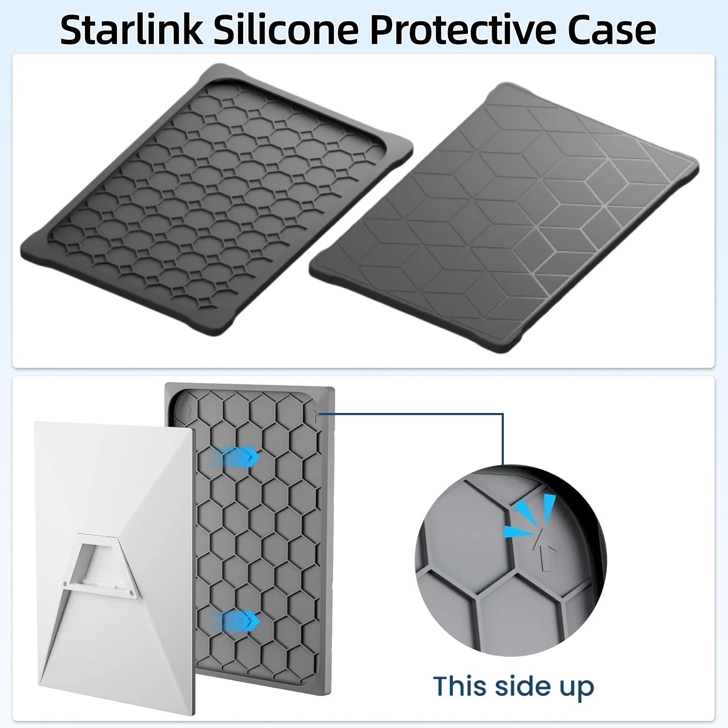 All-weather silicone protector cover for Starlink Gen3 antenna dish, waterproof and shockproof shell for outdoor use.