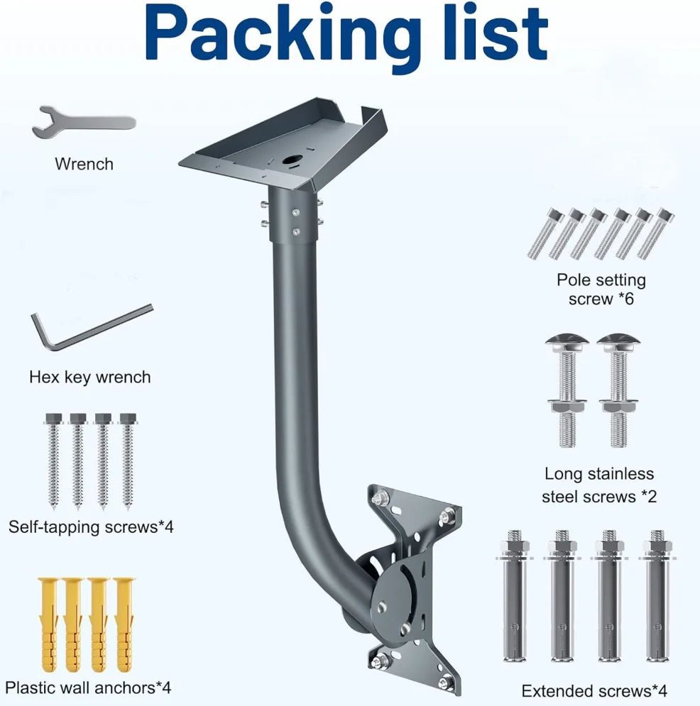 Extended adjustable Starlink Gen 3 mount and mounting kit with pipe adapter for V3 Starlink dish by Guangzhou Chuangze Digital Technology