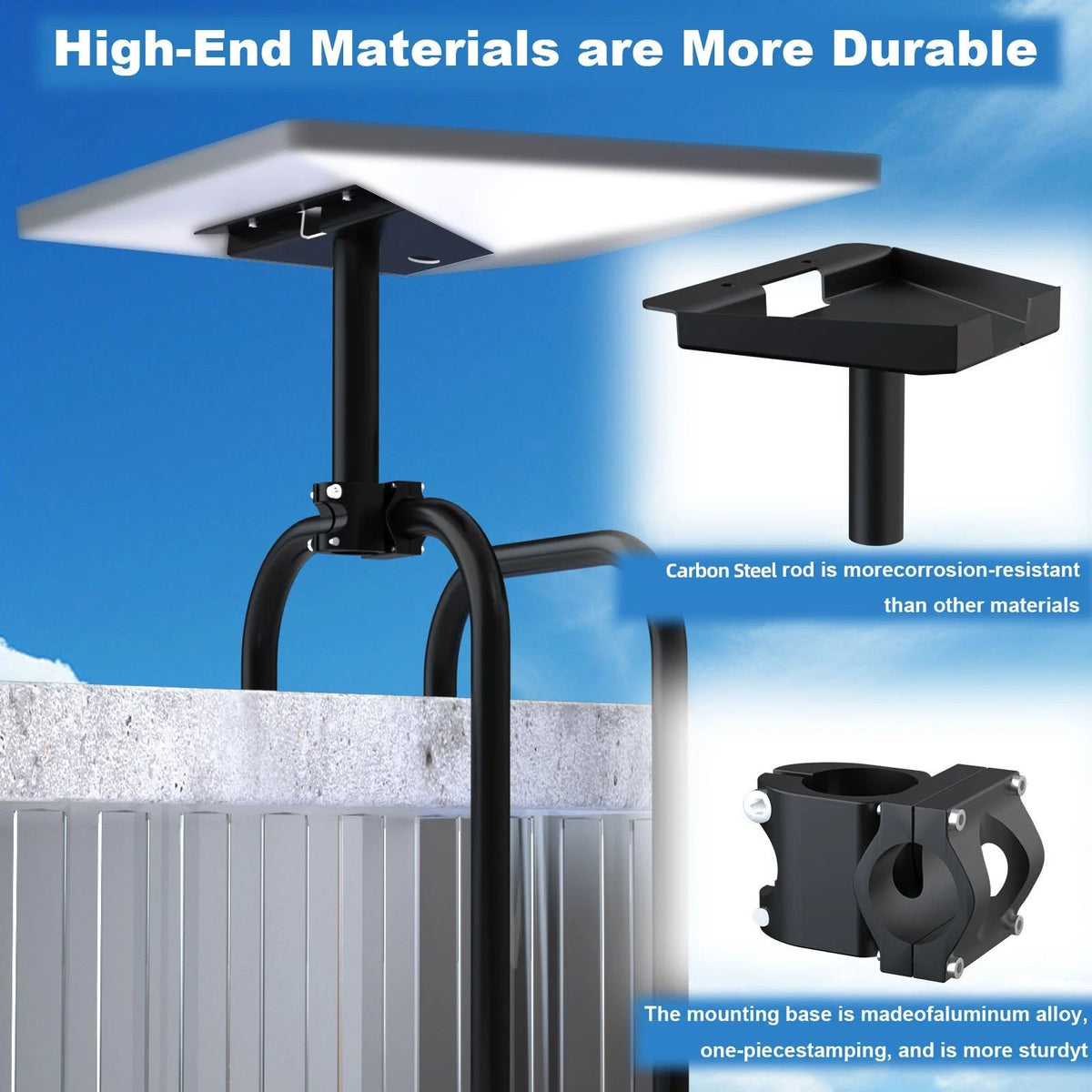 Starlink Gen 3 pipe holder mount bracket clamp for outdoor RV, yacht, or ladder satellite installation, by Guangzhou Chuangze Digital.