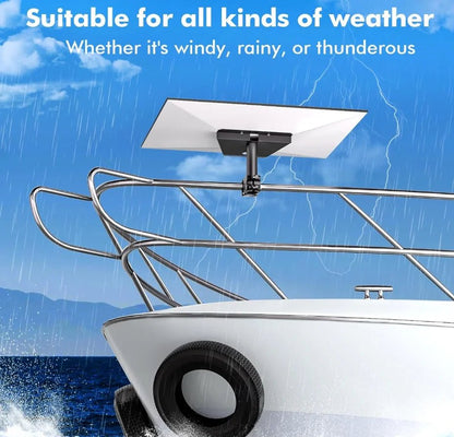 Metal alloy Starlink Gen 3 roof mount kit with adjustable pipe adapter, compatible with V3 Dish for RV outdoor installation.