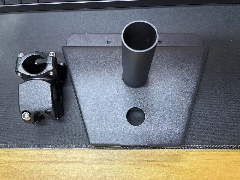 Metal alloy Starlink Gen 3 roof mount kit with angle adjustable pipe adapter and straight type for outdoor RV installation.