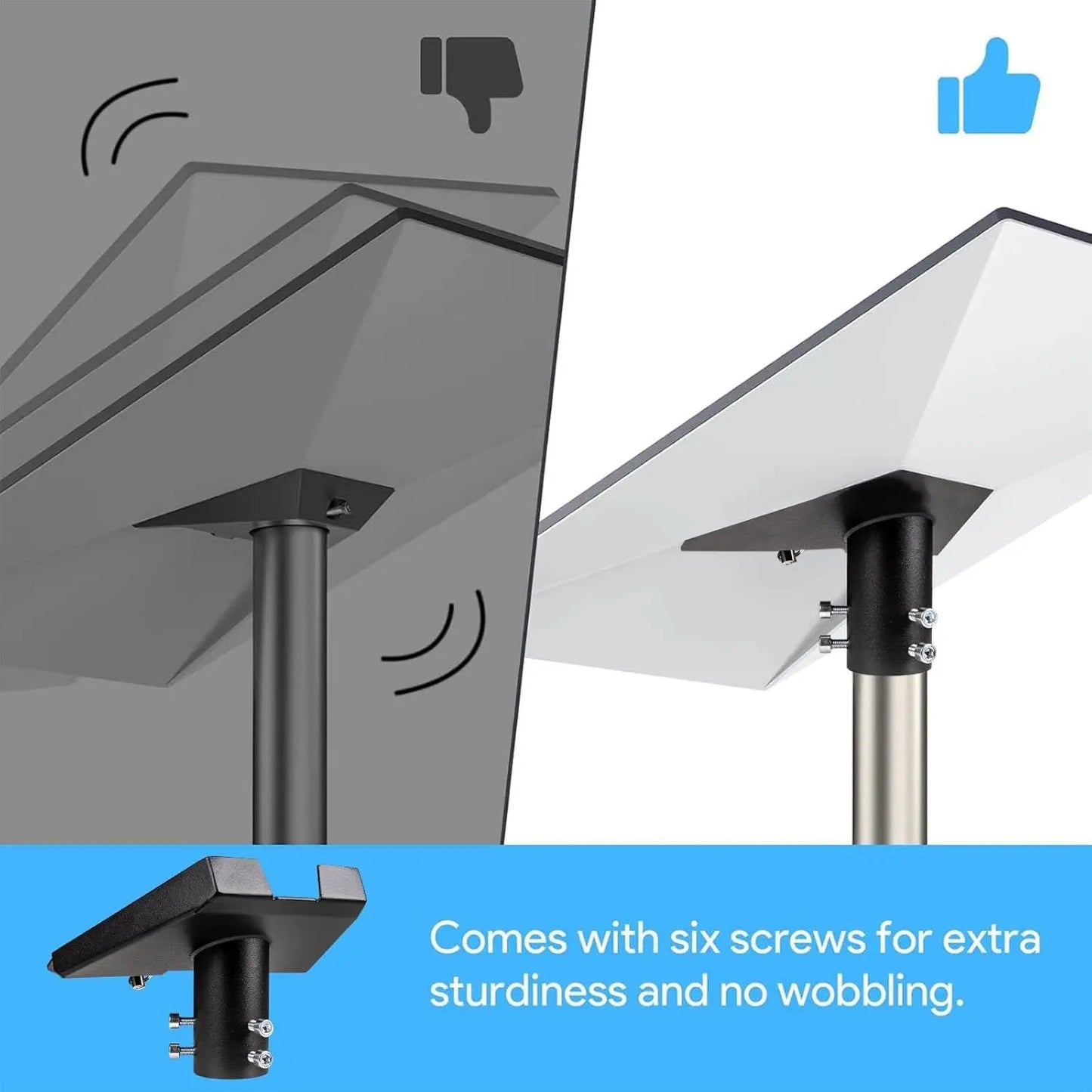Starlink Gen 3 pipe adapter and adjustable pole mount bracket in grey, designed for wall, roof, RV, and car installation.