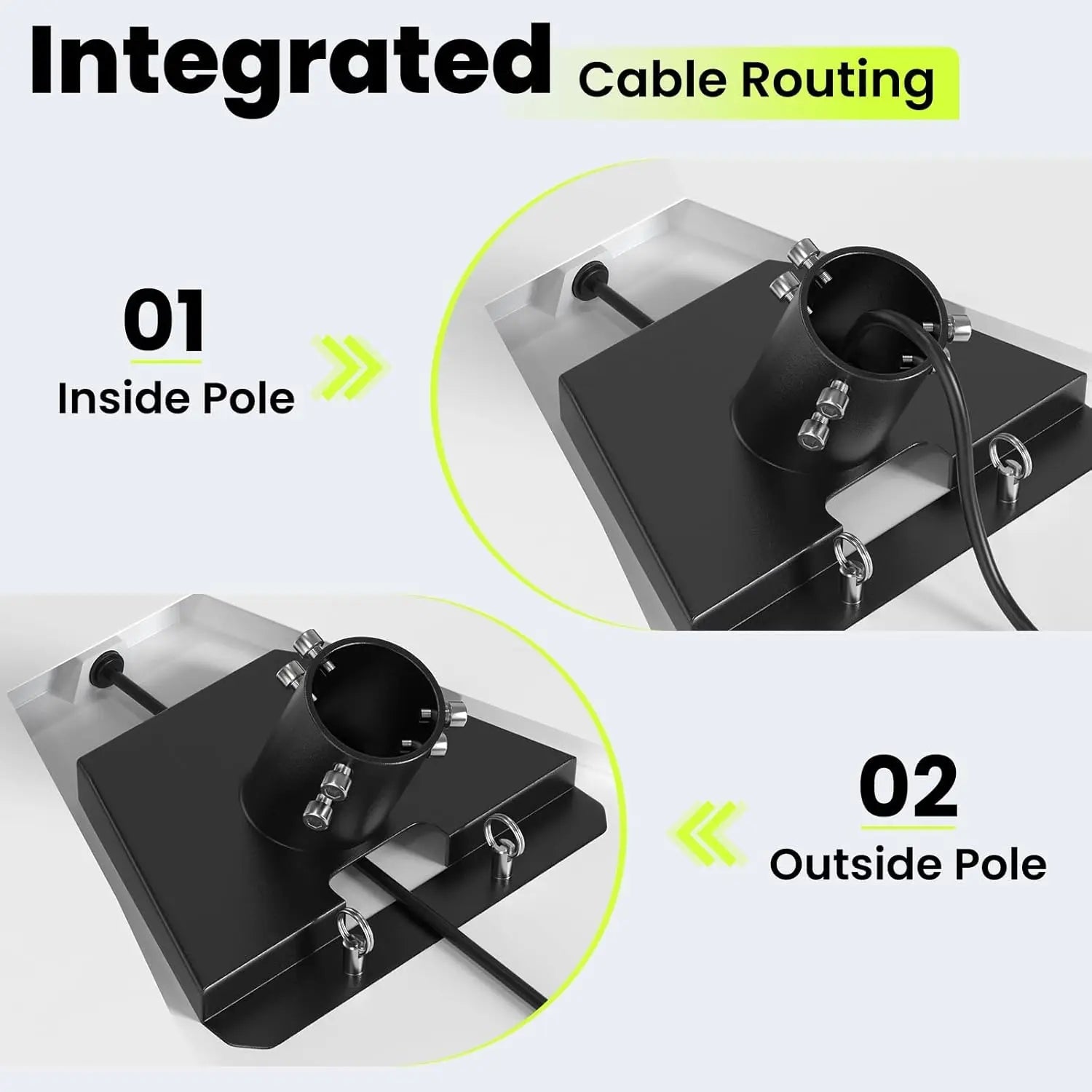 Starlink Gen 3 pipe adapter and adjustable pole mount bracket in grey for wall, roof, RV, or car installation of satellite dish.