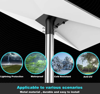 Gray aluminum alloy Starlink Gen3 V3 mounting bracket with locking pins and pipe adapter for exterior installation.