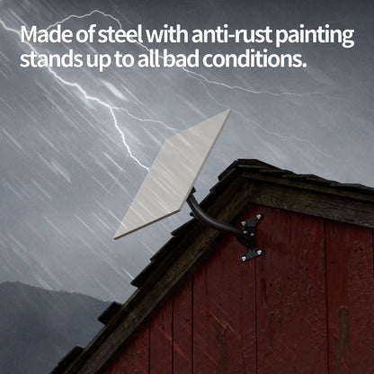 Starlink Gen 3 outdoor pole adapter and adjustable mounting bracket for wall or roof installation, heavy-duty and weather-resistant.
