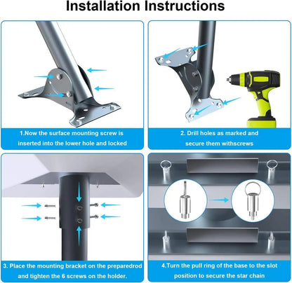 Starlink Gen 3 V3 wall and roof mount kit with adjustable heavy-duty, weatherproof, rust-resistant pipe bracket for outdoor installation.