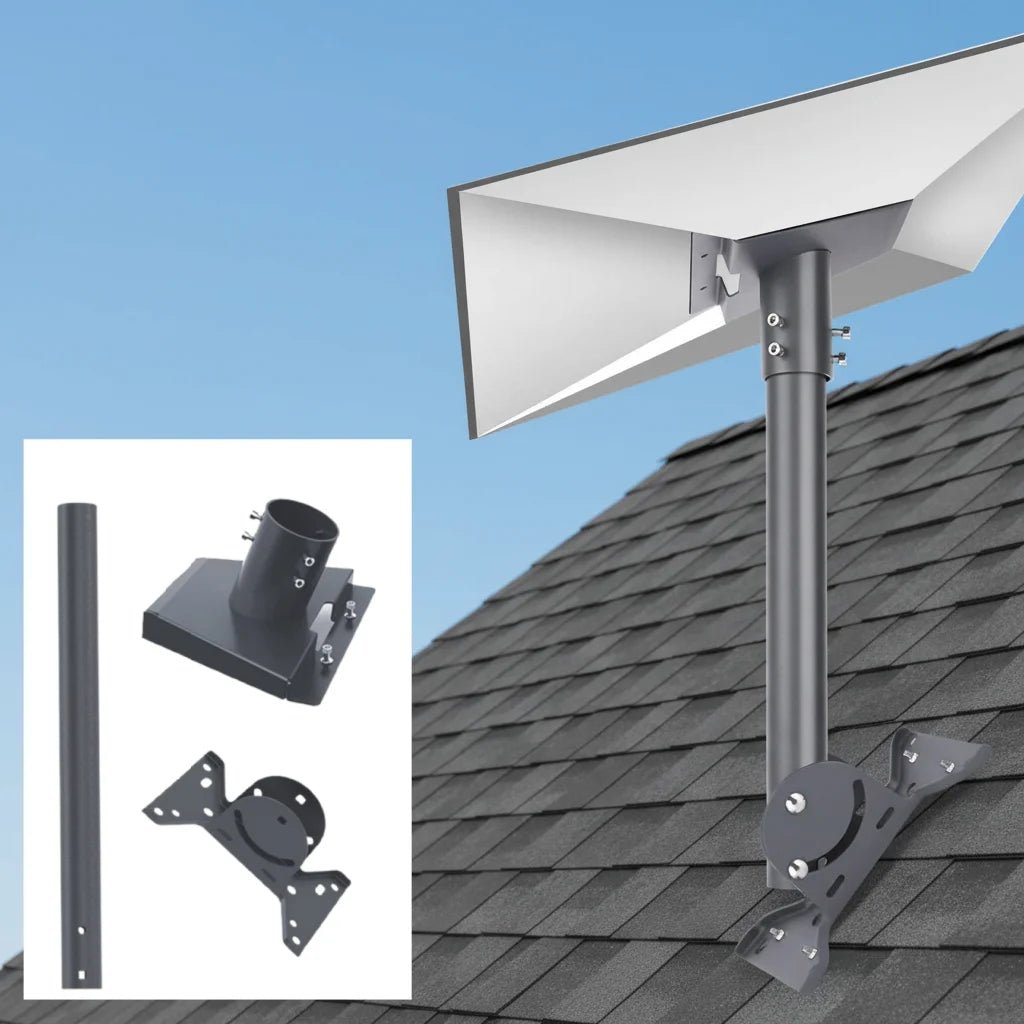 Starlink Gen 3 V3 wall and roof mount kit with adjustable heavy-duty weatherproof pipe bracket for outdoor installation.