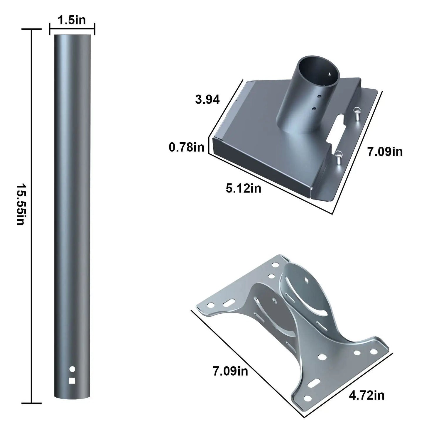Starlink Gen 3 V3 dish wall and roof mount kit with adjustable heavy-duty weatherproof, anti-rust pipe adapter for outdoor installation.