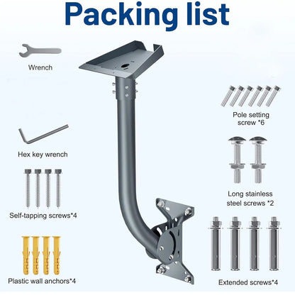 Starlink Gen 3 wall mount with bent pipe and adjustable heavy-duty bracket for satellite dish installation by Guangzhou Chuangze Digital