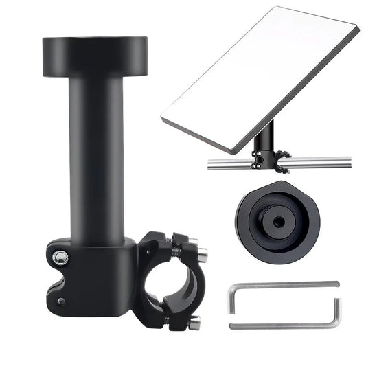 Starlink mini adapter holder kit with aluminum alloy pipe clamp, waterproof and adjustable mount for RV, van, truck, or boat outdoor use.
