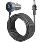 Starlink Mini Car Charger DC power cable with digital display, USB-A port, cigarette lighter adapter, durable and stable transmission.