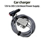 Starlink Mini Car Power Adapter with cigarette lighter plug, on/off switch, 12V/24V to 30V step-up DC cable, 16AWG, 3.5A.