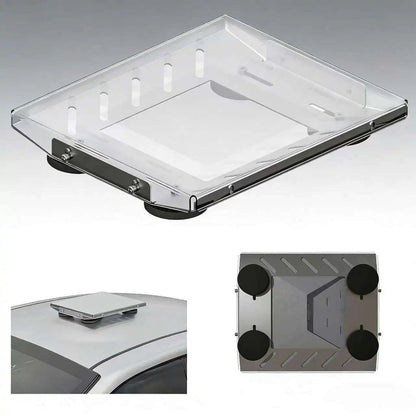 Starlink Mini Magnetic Car Roof Bracket with waterproof transparent cover and four strong magnets for no drill mounting.