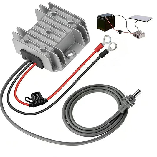 Starlink mini O-ring to DC male cable power converter with fuse, boosting 12V/24V to 30V at 3.5A, for battery and voltage step-up.